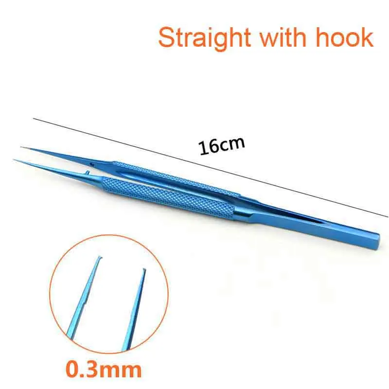 16cm Tweezers Ophthalmic Instruments Titanium Alloy Bend Platform Tweezers  Cosmetic Tweezers Tools