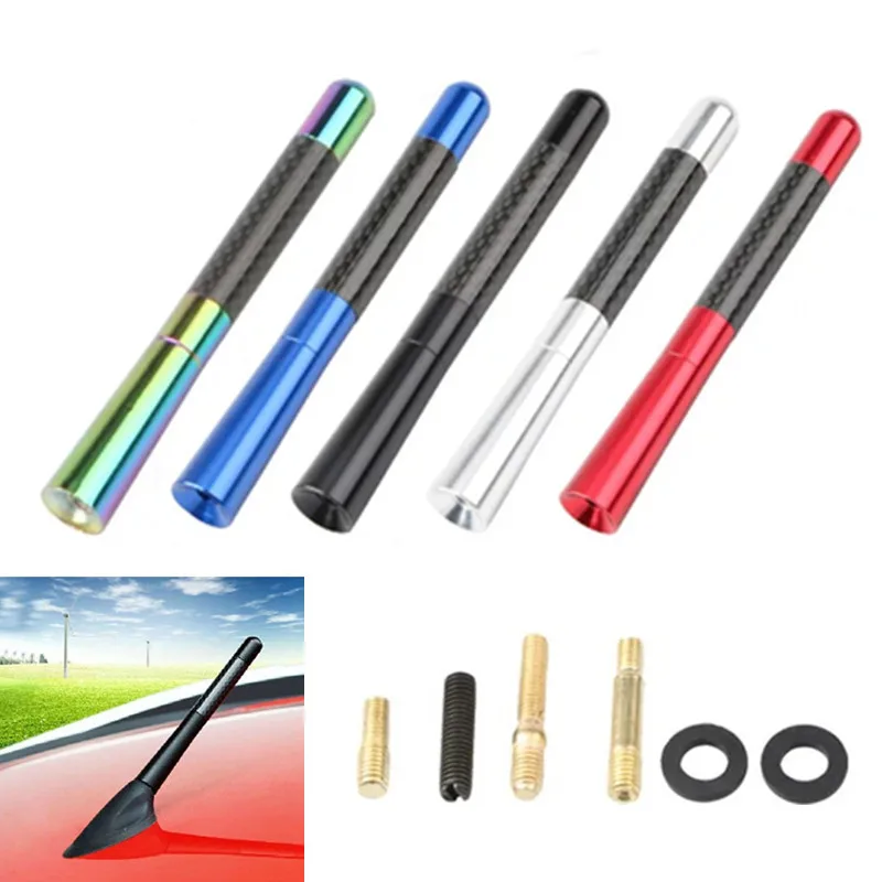 12cm Antenne For Mini Cooper Carbon Fiber Antenna Car Short Antena Radio FM Metal Receiving Antenna Car Tuning