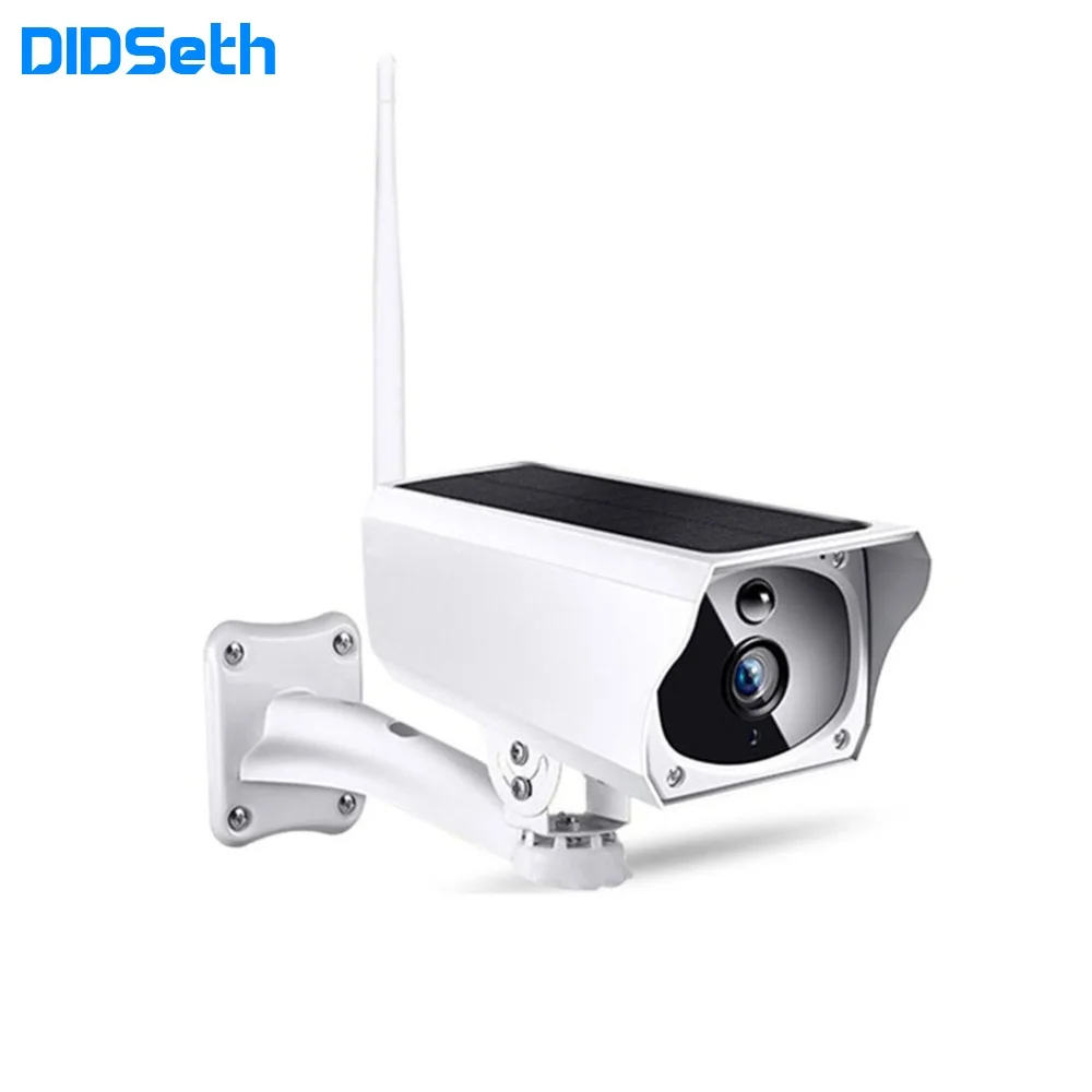 DIDSeth 1080P HD Outdoor WiFi IP Camera IP67 Waterproof Solar Panel Rechargeable Battery Security Video Surveillance Camera