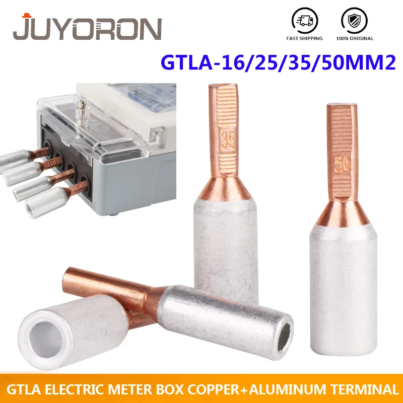 5/10pcs GTLA-10/16/25/35 10mm2 Electric Meter Box Terminal Copper Aluminum Wire Connector Terminal  Cable Lugs Bare Terminal