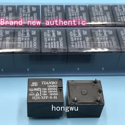 100% Original New 5PCS/ HJR-3FF-S-H-12VDC HJR-3FF-S-H-24VDC relay 10A 4pins