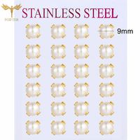 12 Pairs 4-10mm Pearl Earrings Golden Stainless Steel Piercing Earring Set Simple Ball Ear Stud Fashion Jewelry Wholesale Resale