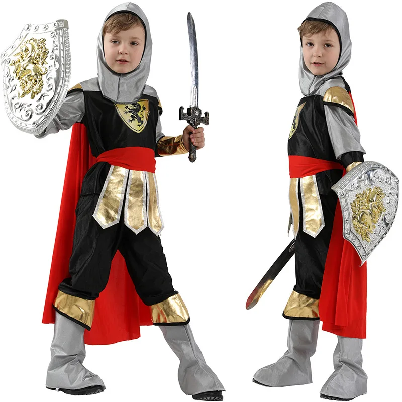 Bambini Royal Warrior Knight Costumes ragazzi soldato bambini medievale romano Halloween Party Cosplay Carnival Fancy Dress