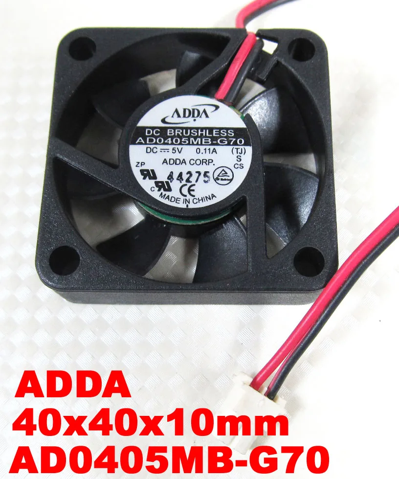 1pc ADDA AD0405MB-G70 40x40x10mm 4010 DC 5V 2Ball Cooling Fan 2 pin Connector