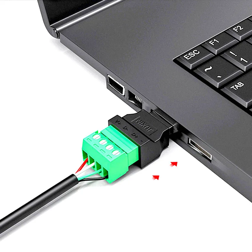 1Pc USB 2.0 Type A Male/Female to 4 Pin Screw Connector USB Jack with Shield USB2.0 to Screw Terminal Plug