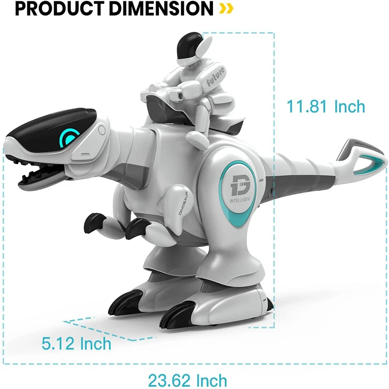 원격 제어 로봇 공룡 장난감, LED 조명 미스트 스프레이, 지능형 터치 기능 장난감, 어린이 선물
