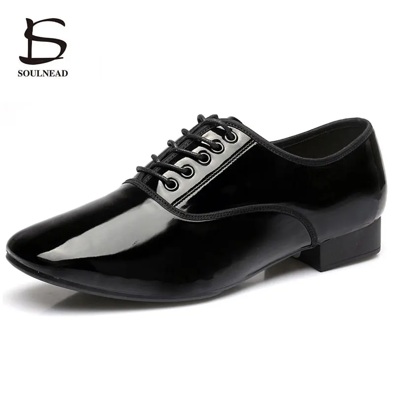 Zapatos de baile de Salsa para hombre, zapatillas de baile latino, piel auténtica, suela suave, Tango, salón de baile, modernas, adultos