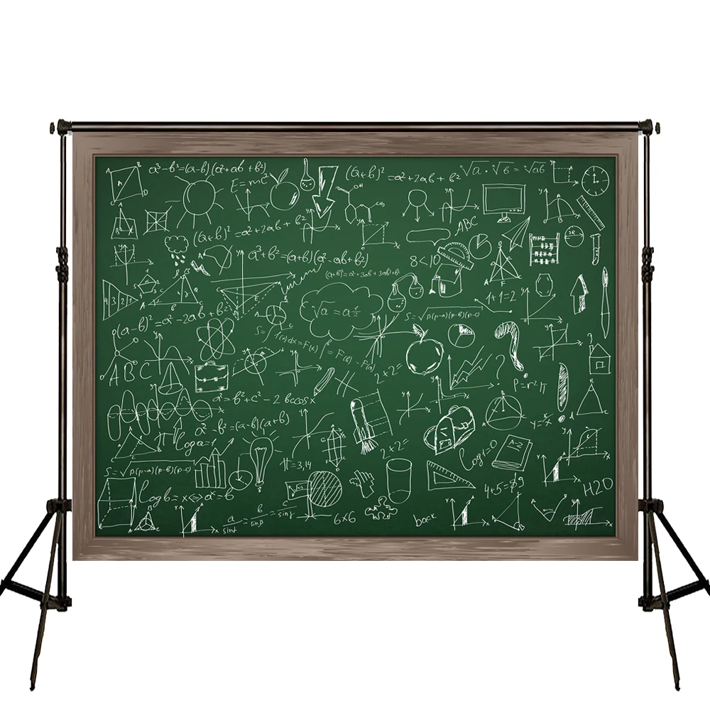 VinylBDS 7X5FT Back To School Backdrop For Photography Blackboard Chalk Study Words Photo Backdrop