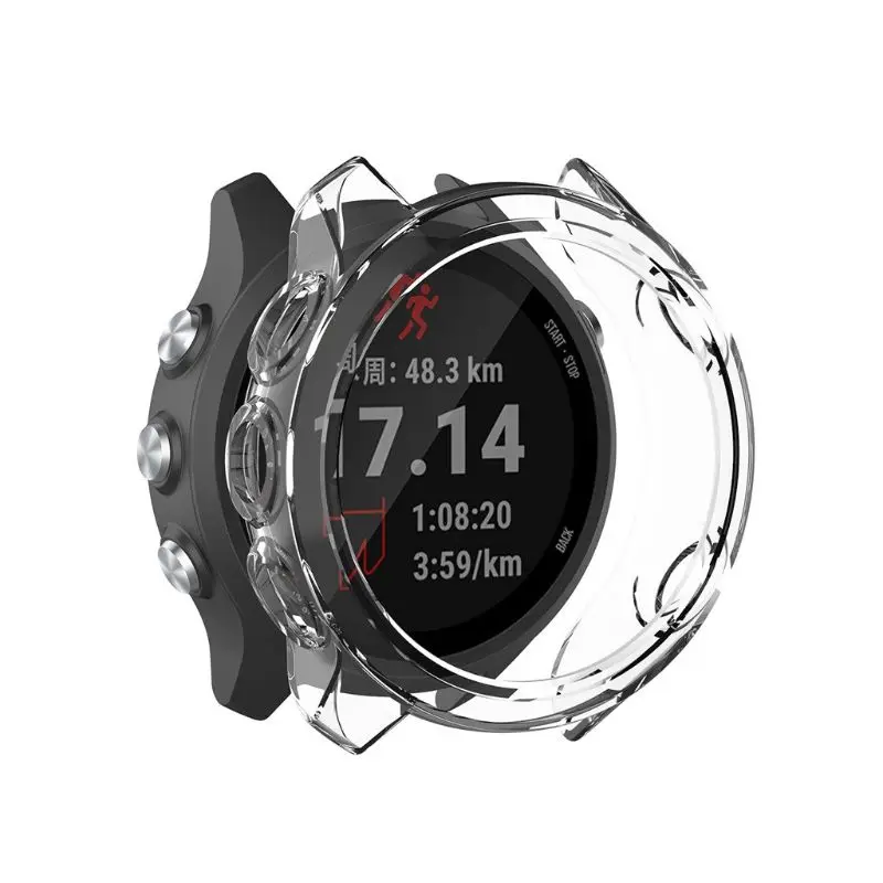 واضح إطار من البولي يوريثان حامي ساعة غلاف حماية شل ل Garmin Forerunner 645 الموسيقى/64 سوار ساعة ذكية اكسسوارات