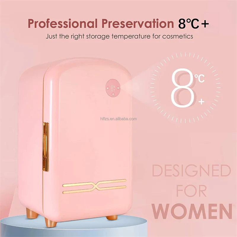 Mini nevera de maquillaje de 12L, pantalla táctil de lujo con luz LED, temperatura constante inteligente, preservación del cuidado de la piel