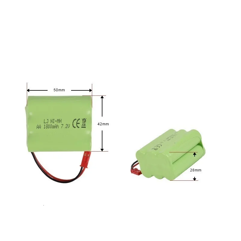 (Wtyczka JST) 7.2v 1800mah akumulator NiMH na zabawki zdalnie sterowane zbiorniki samochodowe pociągi ciężarówki roboty łodzie pistolety AA 700mah