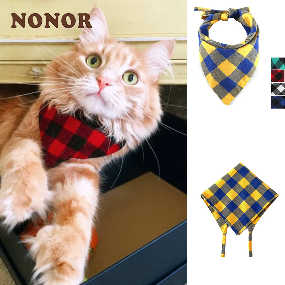 NONOR Dog Bandana Bibs Supplies Cotton Thick Washable Pet Dog Bandnas Scarf Small Dog Cat Perros Accesorios Pet Items