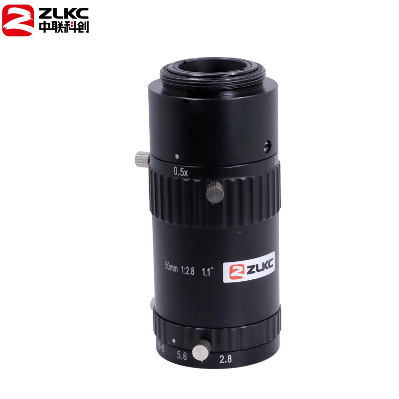 ZLKC 1.1'' Macio lens 50mm C-Mount Lenses 12MP no Distortion Manual Iris F2.8-16 Area Scan Camera lens PCB Inspection lenses