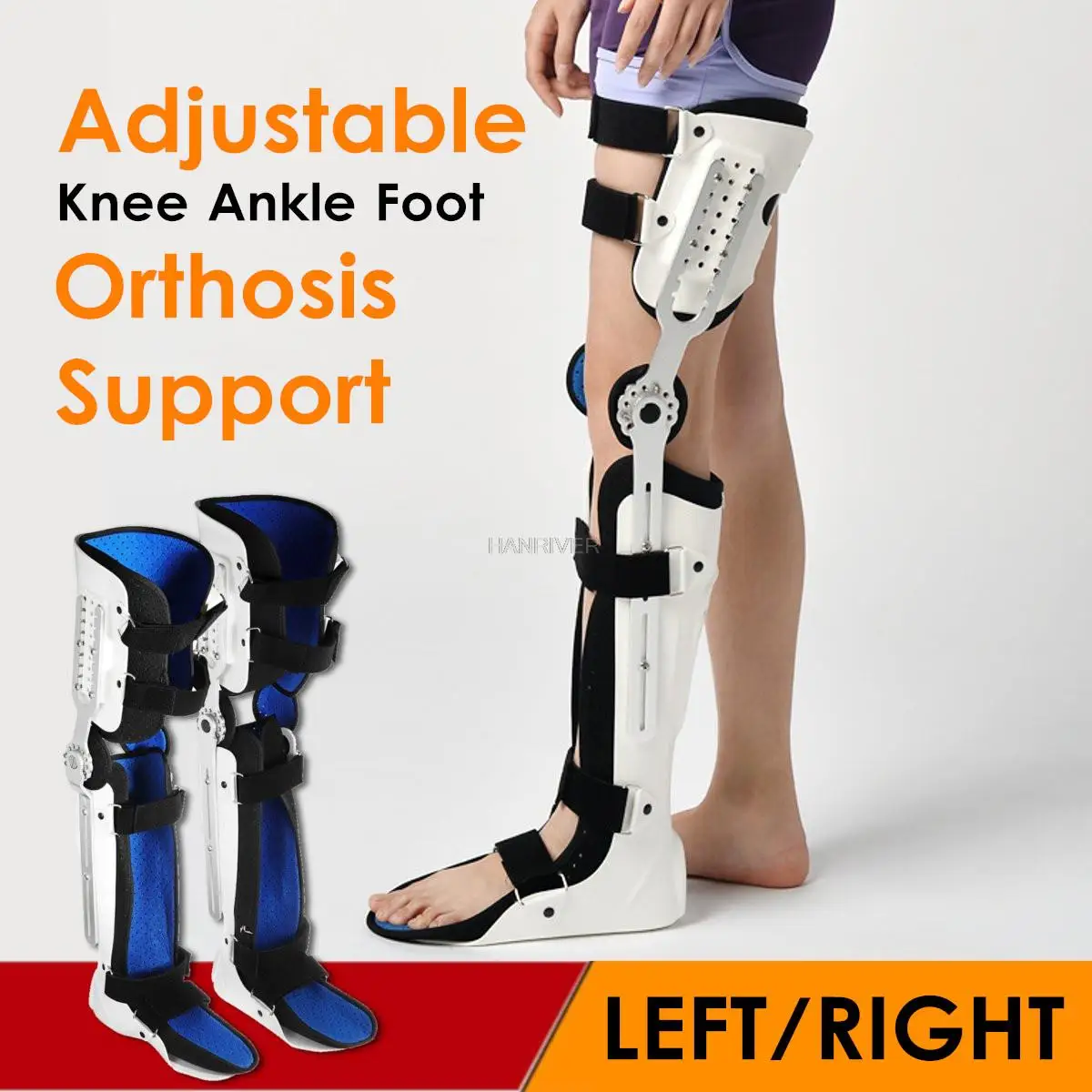 Leg support orthosis fracture protector adjustable calf ankle foot fixation brace orthosis knee joint ankle calf stabilizer