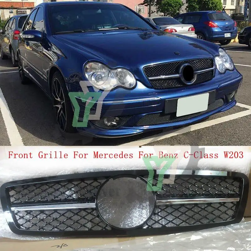 

Car front bumper grille mesh For Mercedes-Benz C-Class W203 C200 C240 C280 C320 2001 2002 2003 2004 2005 2006 2007 (WITH EMBLEM)