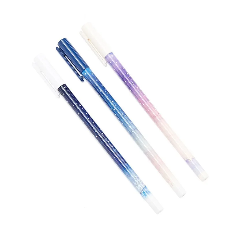 3Pcs Fantastic Galaxy Star Sky Long Handle Gel Pen Writing Signing Pen School Office Supply Student Stationery Kawaii Pen