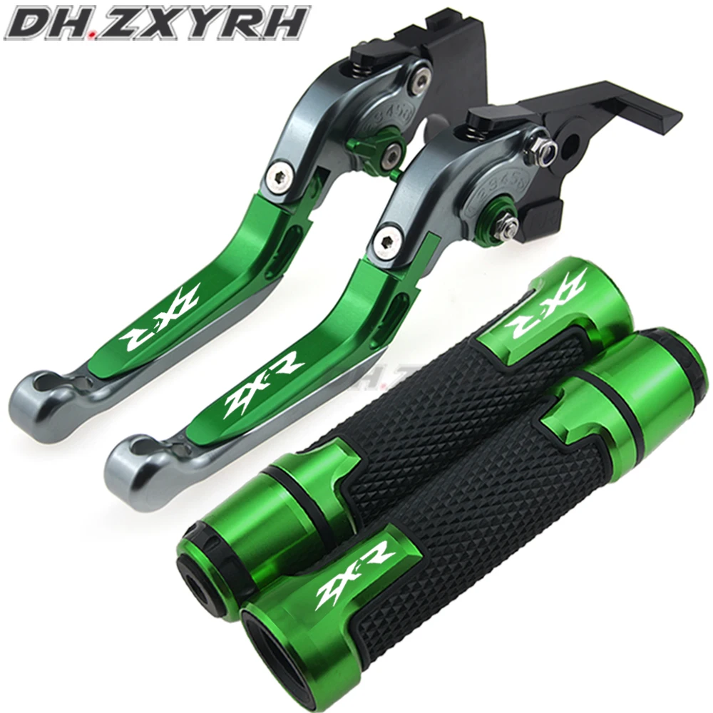 

Green+Titanium CNC New Adjustable Motorcycle Brake Clutch Levers Handbar End Grips for Kawasaki ZXR400 ZXR 400 ZXR All Years