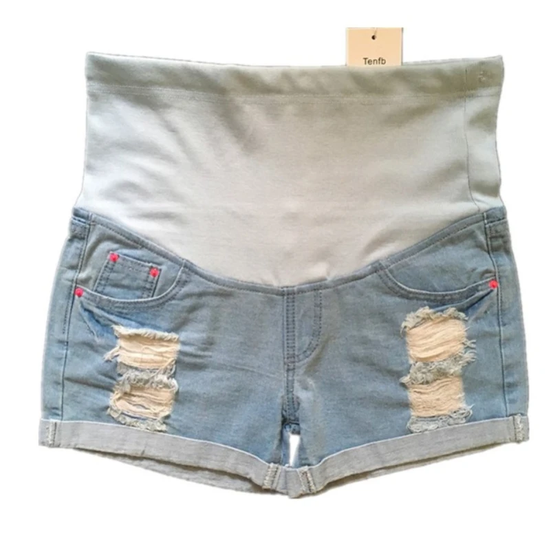 2022 New Pregnancy Jeans Shorts Pregnant Women Summer Denim Maternity Belly Capris Pants L21