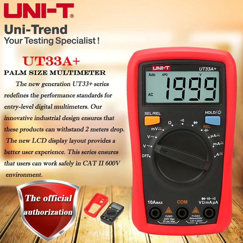 UNI-T UT33A+/UT33B+/UT33C+/UT33D+ Handheld Pocket Digital Multimeter