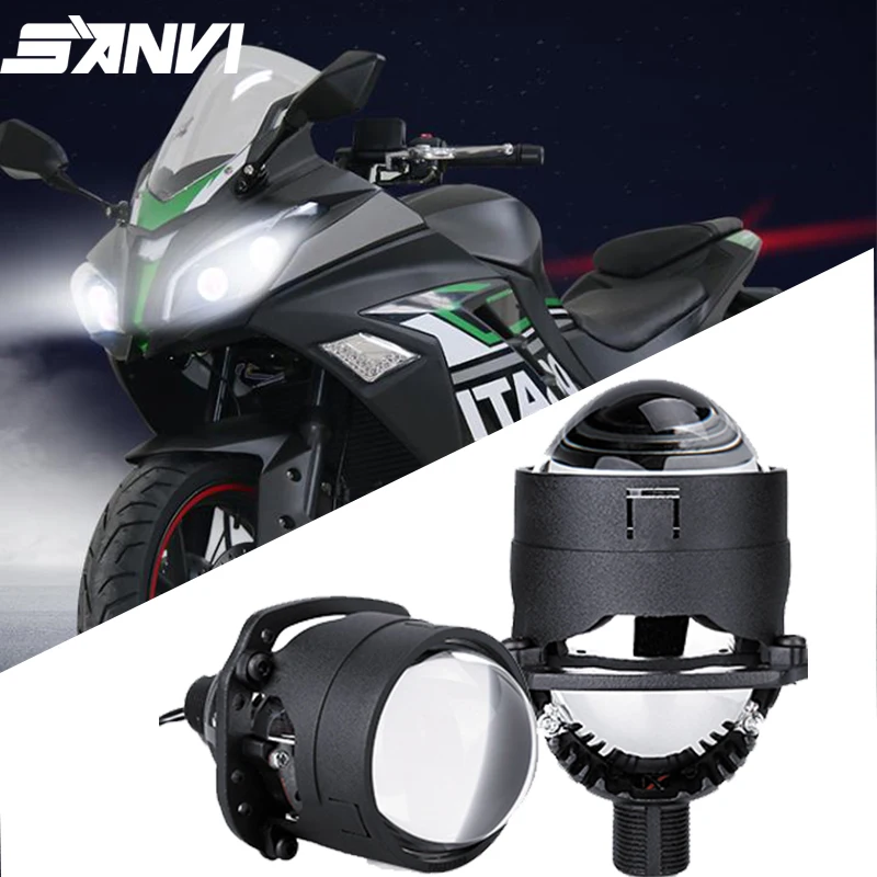 SANVI 35W 6000k S8 Bi LED Projector Lens Headlight H4 H7 9005 9006 Car Motorcycle Headlight Retrofit kits RHD and LHD Headlamp