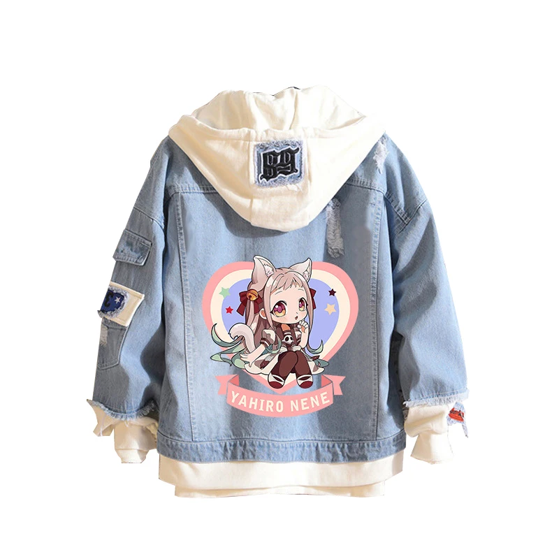 

Toilet-bound Hanako-kun Cartoon Demin Jacket Harajuku Streetwear Anime Hoodies Long Sleeve Jeans Sweatshirt Plus Size Coats