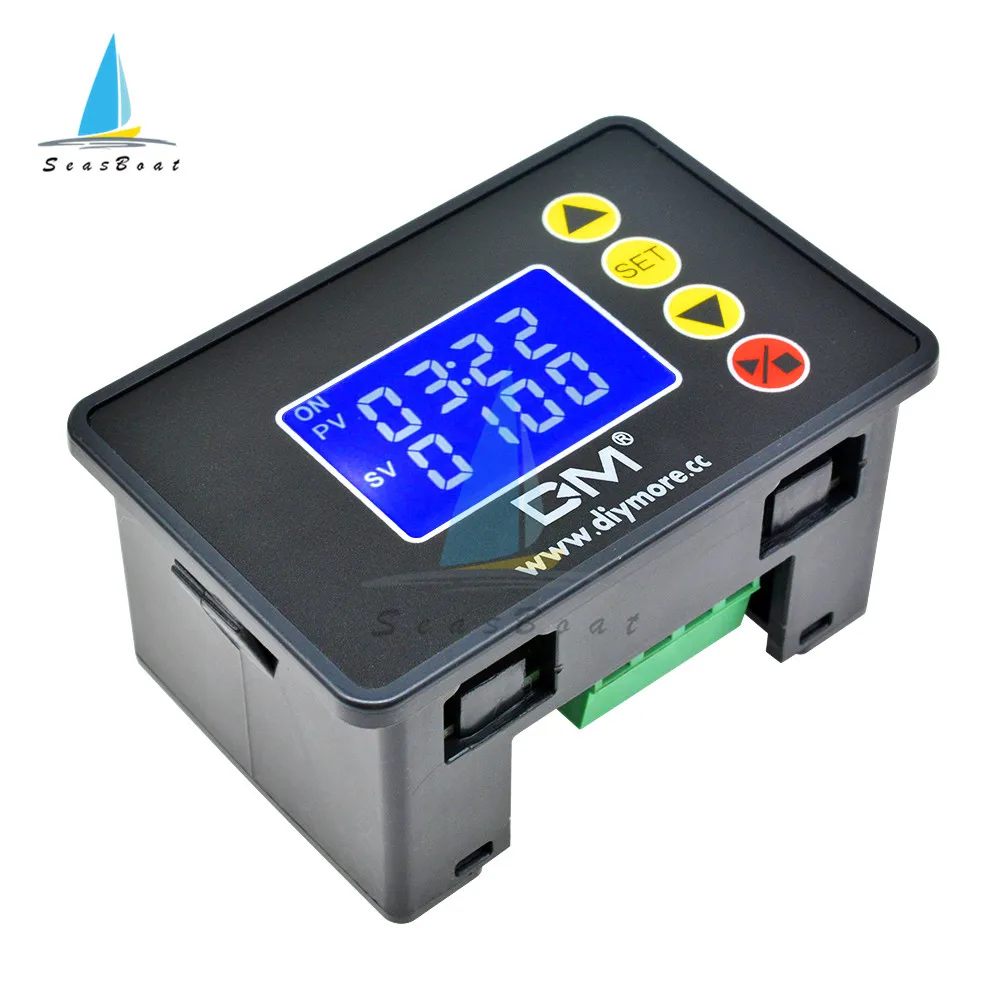 AC 110-220V DC 12V 24V 1.37\'\' LCD Display Microcomputer Time Controller Delay Relay Module Digital Cycle Timer Relay Switch