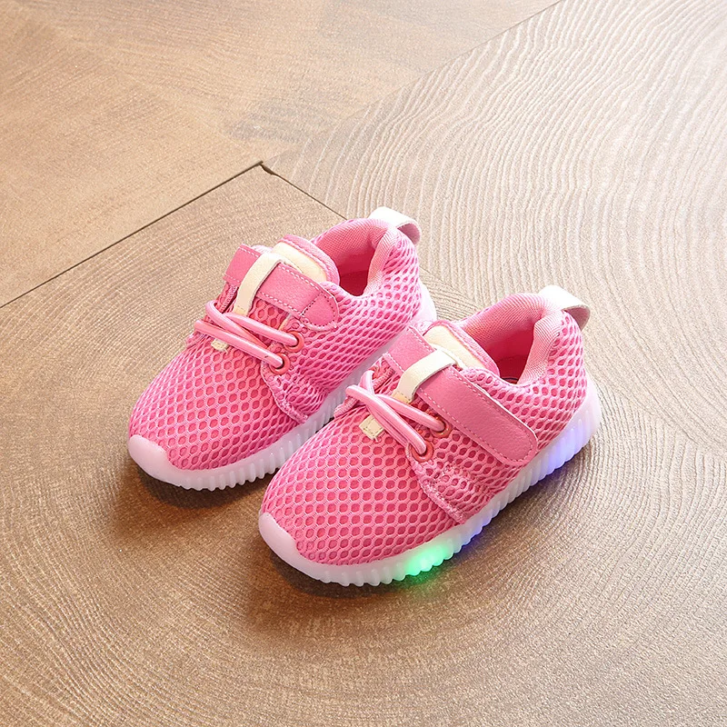 Buty dziecięce dziecięce jesienne oświetlenie dla dzieci buty chłopięce trampki Led Light dla małej dziewczynki buty sportowe biały czarny różowy 1