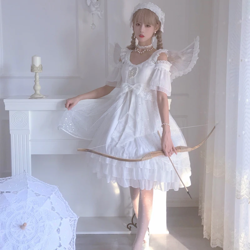 Original Genuine Lolita Moon God JSK Daily Sister Style Double Light Flower Wedding Girl Dress Lolita Dress