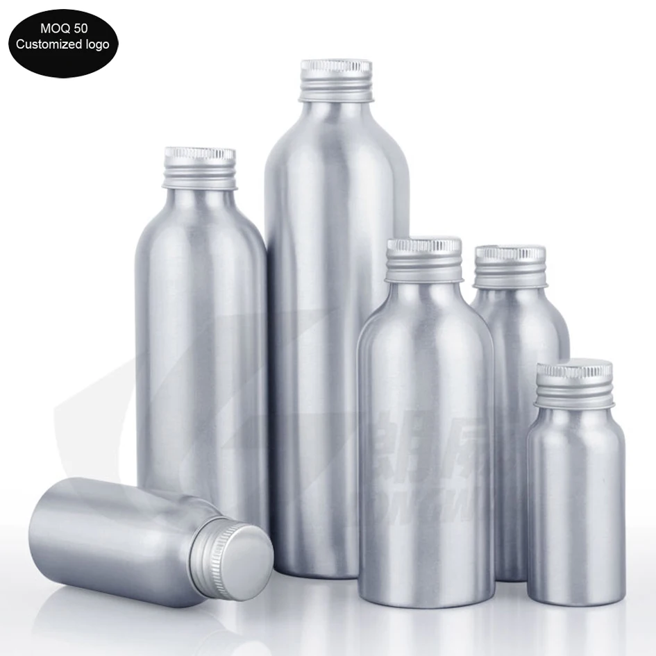 

hot sell 30ml 50ml 100ml 120ml 150m 250ml aluminium Screw cap Bottle Refillable Empty Bottles for Cosmetic Packaging