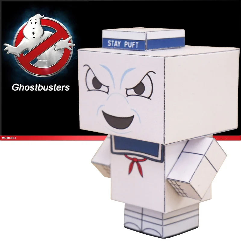 No-glue Ghostbusters Stay Puft Mini Fold 3D Paper Model Papercraft Movie Figure DIY Cubee Kids Adult Origami Craft Toys CS-053