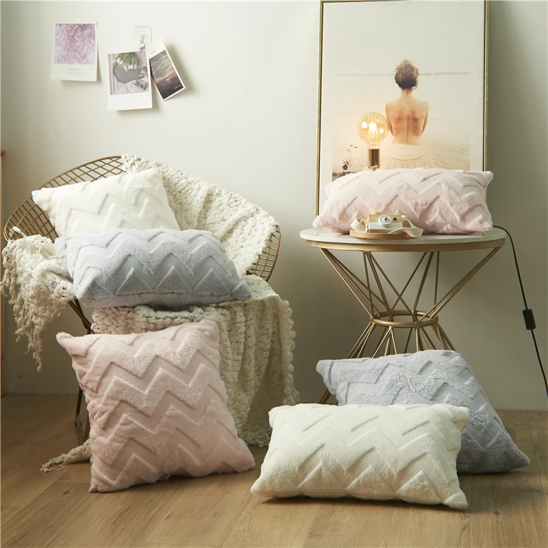 Pillow Cover Plush Cushion Cover For Chair Living Room Car 45*45 Decorative Pillows Nordic Home Decor Pillowcase