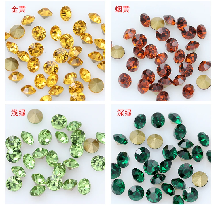 All 36Colors 1440p SS9 10 11 12 13 14  16Cz crystal  beadpointed back Round bead Rhinestone Glitter For Jewelry Nail Making DIY