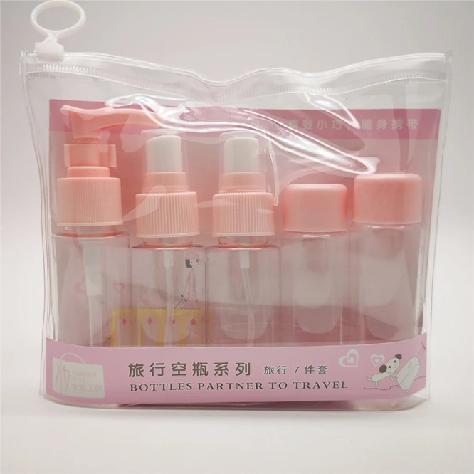 350PCS 50Sets Portable Spray Refillable Bottles Kit Plastic Face Cream Lotion Makeup Container Travel Empty Spray Refill Bottles