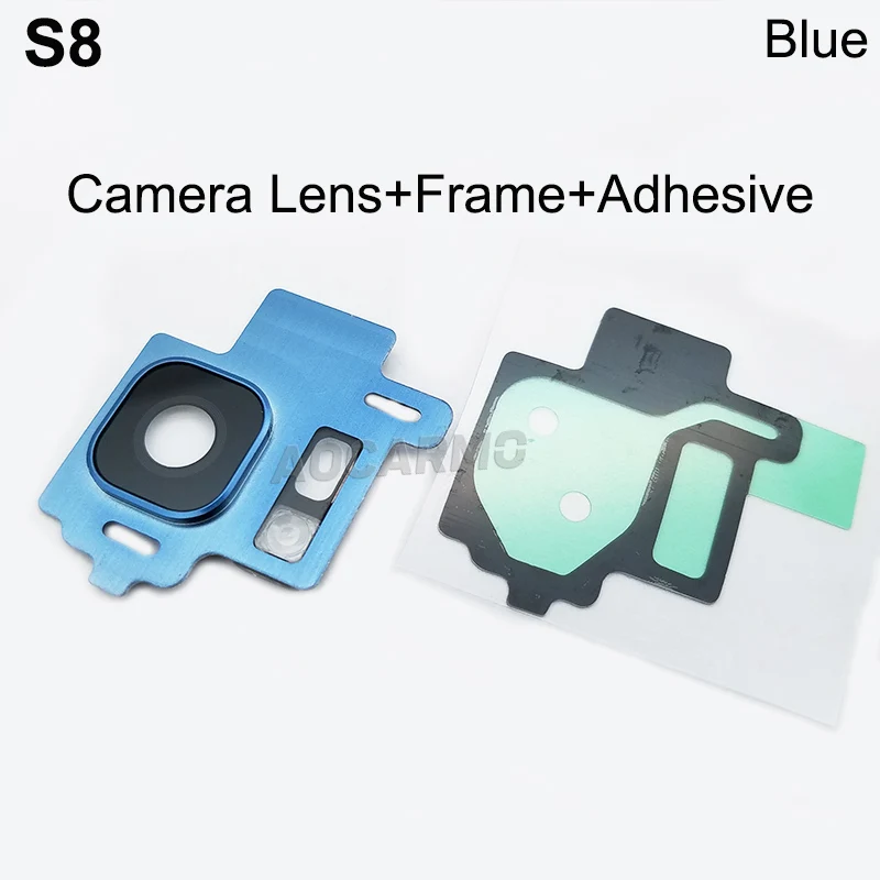 Aocarmo Rear Back Camera Lens Glass Ring Cover With Frame Adhesive For Samsung Galaxy S8 SM-G9500 5.8\