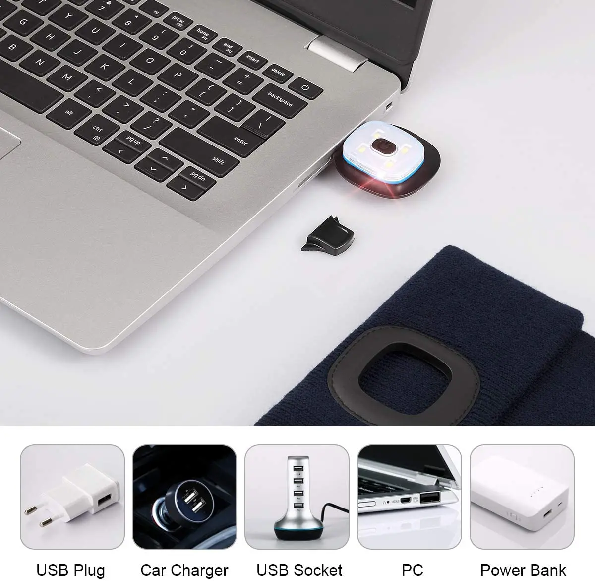 D5 LED Bò Đèn Pha Nón Ánh Sáng Cho Trẻ Em Unisex USB Sạc Lên Mũ Có Thể Điều Chỉnh Độ Sáng Bộ Đội Mùa Đông Đèn Pin