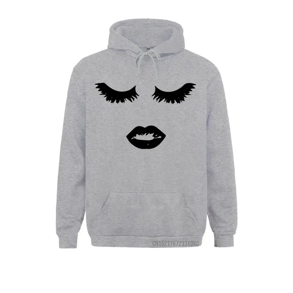 Edgy Make Up Eyelash Lips Sweatshirt Special Hip Hop Hoodies Fall Long Sleeve Sweatshirts For Men Sportswears