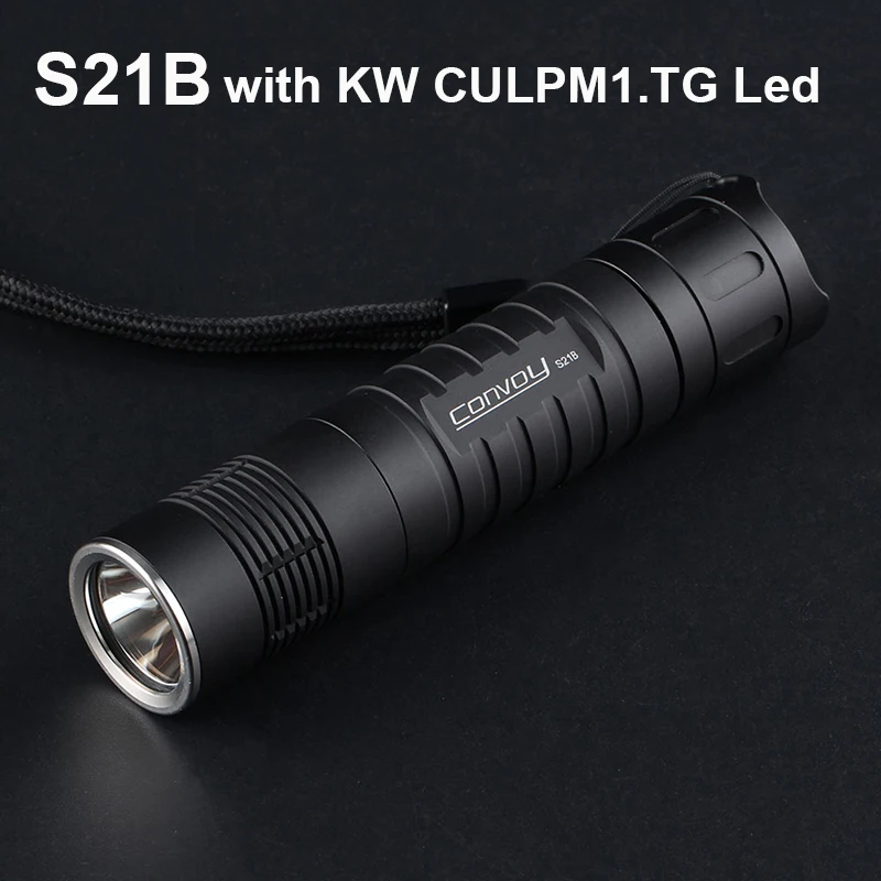 Convoy S21B with KW CULPM1.TG Led Flashlight 6500K Torch Flash Light 21700 Lanterna Camping Hiking Police Linterna Led Latarka