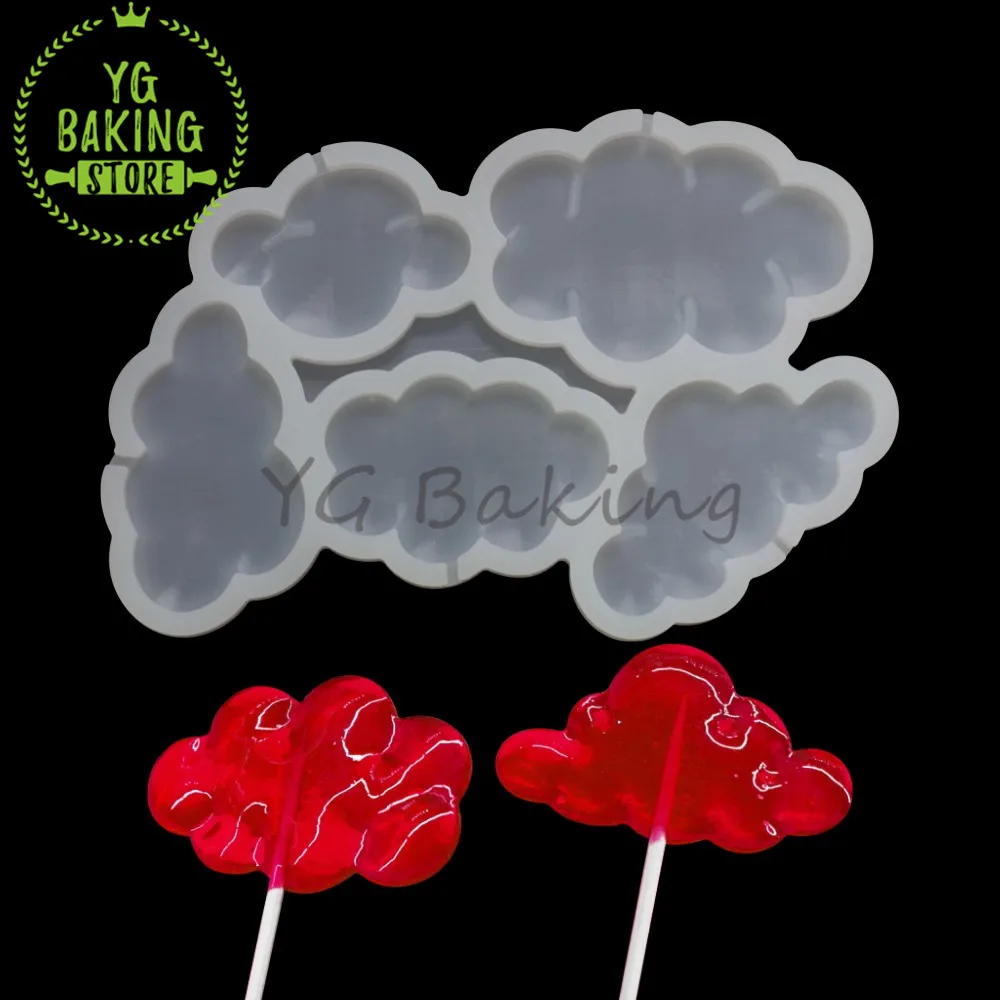 5 Cloud Shape Epoxy Silicone Lollipop Cake Mould Kitchen Snack Supplies Fondant Cake Pastry Tool Bakeware