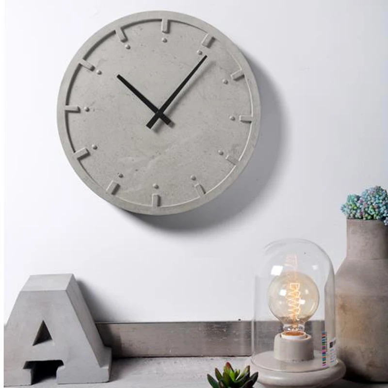 

Circular concrete wall clock silicone mold living room bedroom hexagon cement clock mold plaster resin square wall clock mold