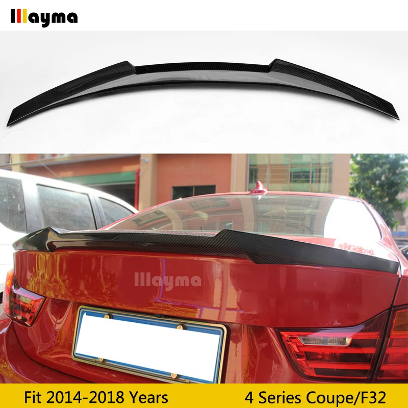 

M4 style Carbon Fiber rear trunk spoiler For BMW 4 Series 2door Coupe F32 420i 425i 428i 430i 2014 - 2018 year Car spoiler Wing