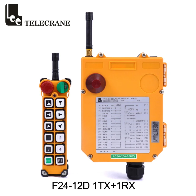 Telecrane Multiple Control System Tendam Operation F24-12d Industrial Crane Radio Remote Controller With 2TX emitters EMS Start