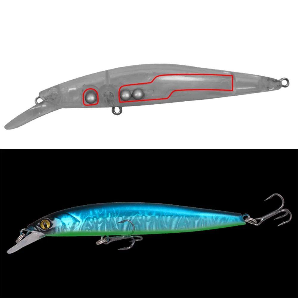 Wobbler Minnow flotante 120mm con ojos 3D para bass - imagen 5