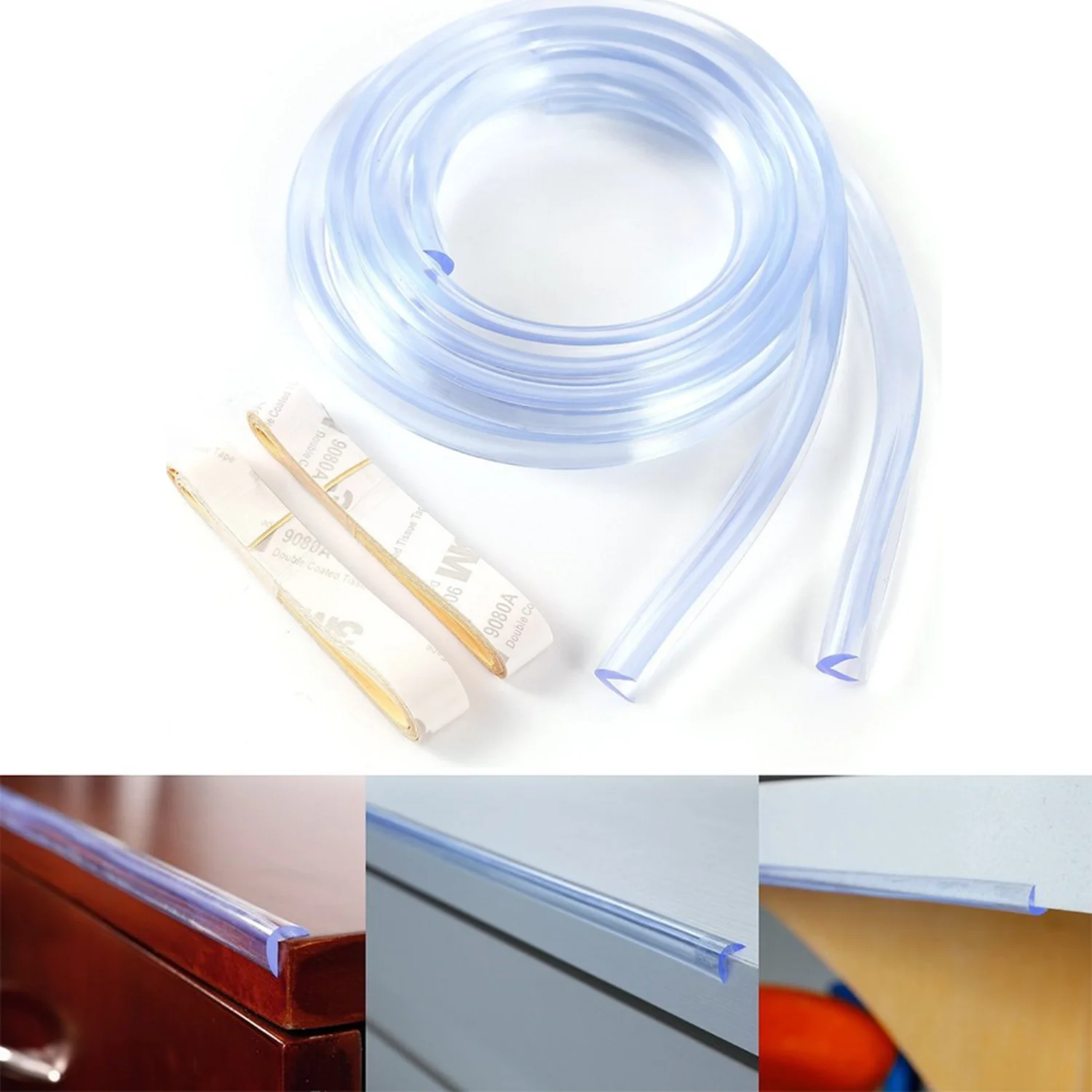 Safety Transparent Bumper Strip Environmental Protection PVC Thick Corner Bumper Bumper Baby Head Protection Child Safety(1M-6M)