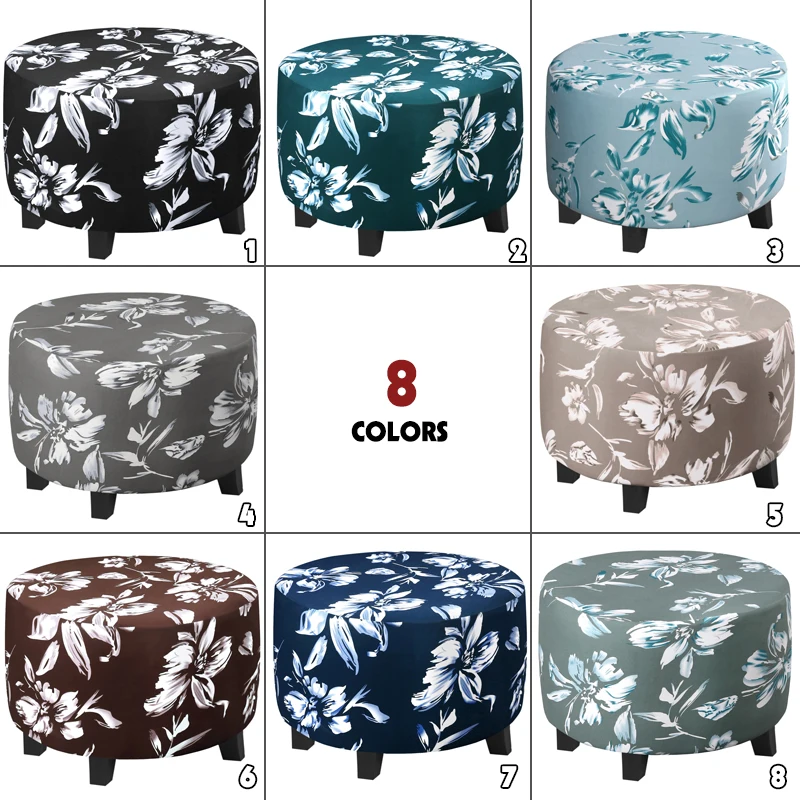 

Modern Minimalist Round Stool Chair Cover Universal Elastic Dining Ottoman Slipcover Dustproof Footrest Protector Covers