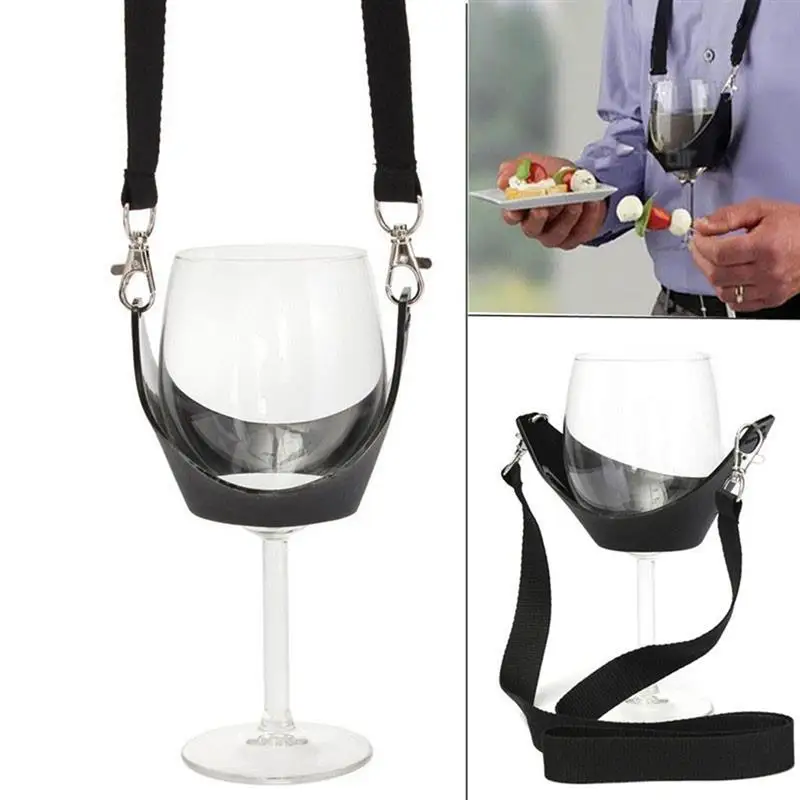 8pcs/set Wine Glass Lanyard Funny Hand Free Wine Glass Holder Necklace Drink Holder Bar Tools Accessories