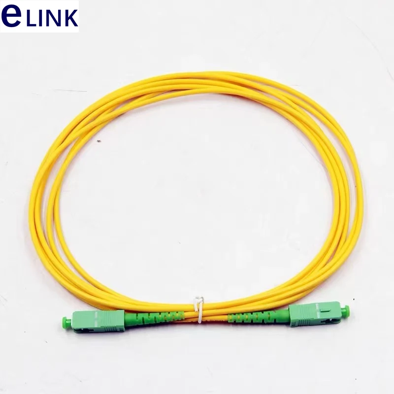 fiber optic patchcord 1-50m SC APC-SC APC SX SM 3.0mm 2.0mm singlemode SC/APC-SC/APC Simplex fibre opitcal jumper PVC ELINK