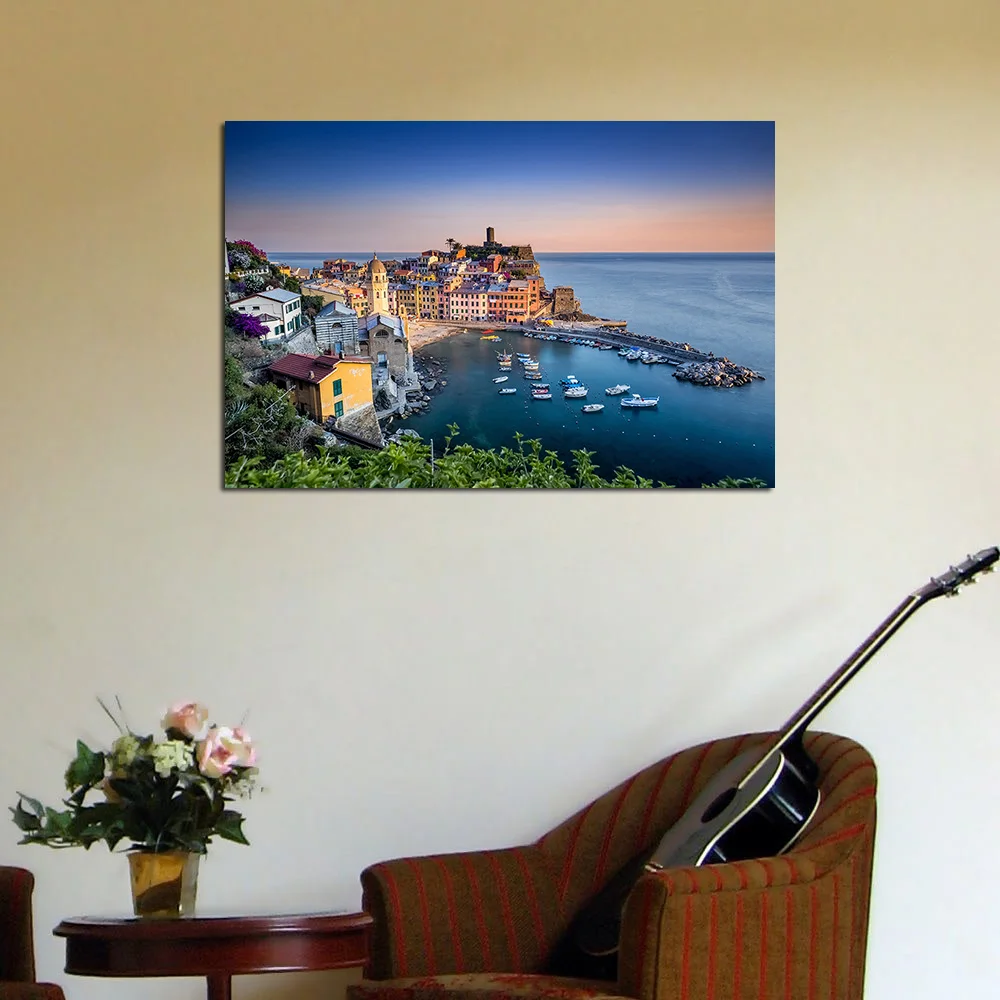 Modern Wall Art Canvas Paintings Picture Cinque Terre Italy Seascape Posters and Prints for Living Room Decor