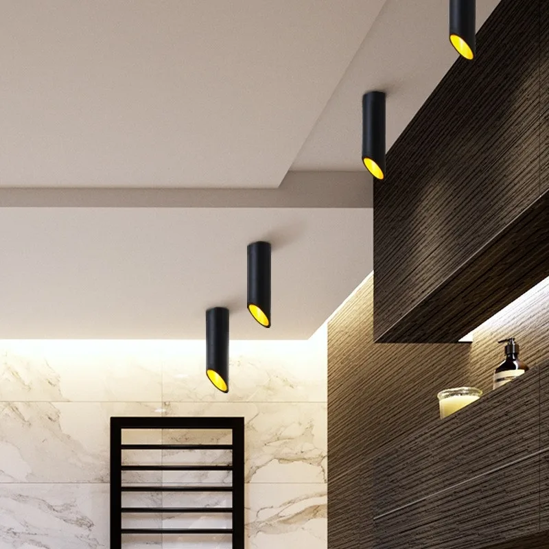 Dimmable Cylinder LED Downlight 7W 12W 15W Surface Mounted COB Spotlight AC85-265V Ceiling Installation in Living Room Bedroom