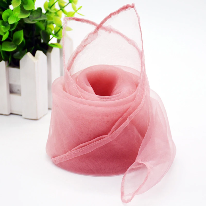 New Silk Small Square Neck Scarf For Women Girl Dance Performance Small Scarves Candycolor Female Mesh Chiffon Scarf On the Neck