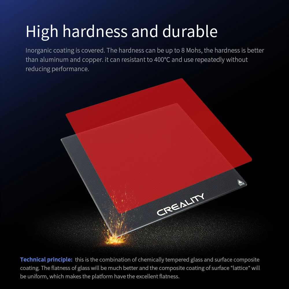 CREALITY Guatemala plaques de verre Analyste lit métropolitain construire Surface plate-forme 235X235X4mm pour Ender-3 V2/Ender-3 Pro/Ender-5